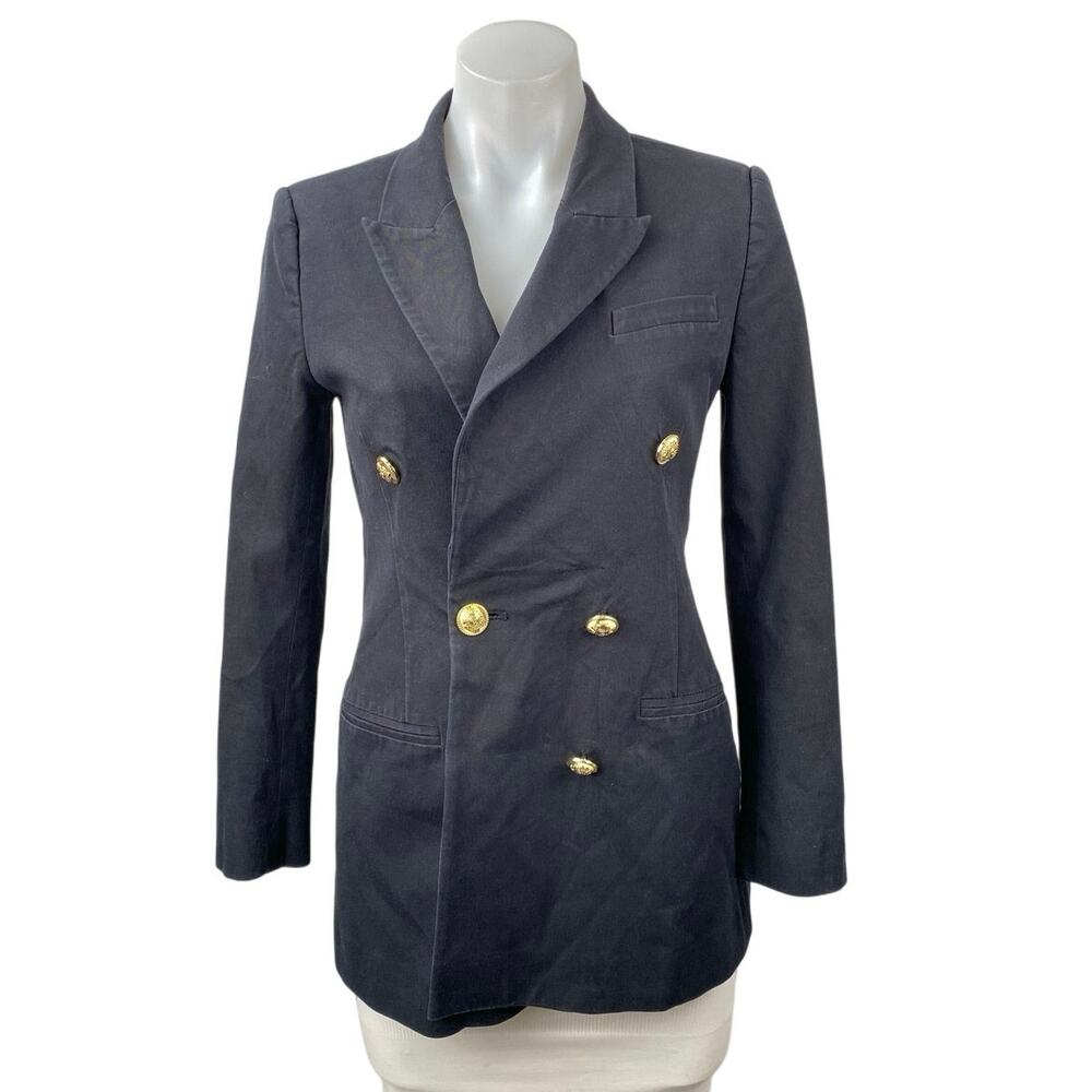 Derek Lam 10 Crosby Women's Black Long Sleeve Peacoat Blazer Suit Jacket Size 2